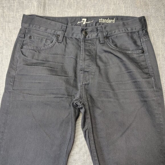 7 For All Mankind Jeans Men's Size 32x32 Dark Gray Wash Standard Straight Fit - Picture 3 of 11